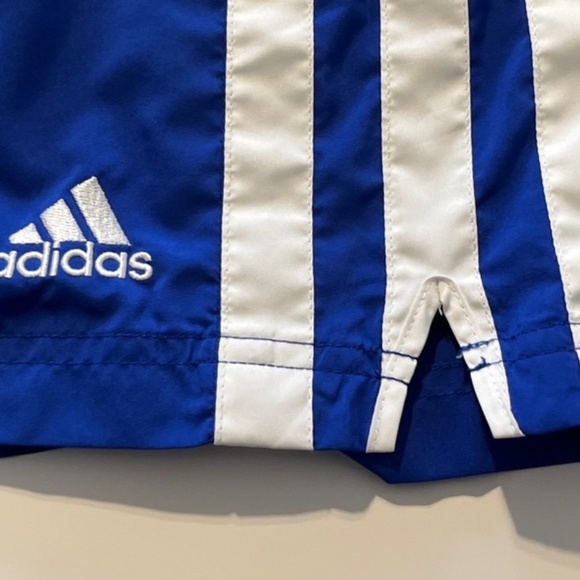 adidas VTG Men's Soccer Shorts Spell Out 3 Stripes Blue XL - Picture 7 of 12